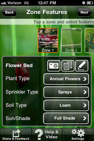Sprinkler Times I Phone Zone Features