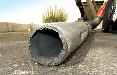 Damage to a blower tube can reduce output and overwork the engine.