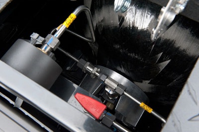 The 2013 bi-fuel Chevrolet Silverado HD includes a compressed natural gas (CNG) capable engine that seamlessly transitions between CNG and gas fuel systems. Combined, the truck offers a range of more than 650 miles. (Photo by James Fassinger for Chevrolet)