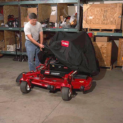 To keep the mower clean use a fitted cover or tarp.