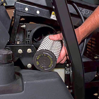 Clean or replace all filters before the mower is stored.