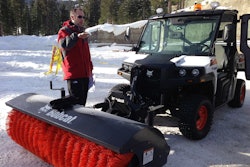 Rob Gilles, marketing manager for landscaping with Bobcat, introduces the new 3650.