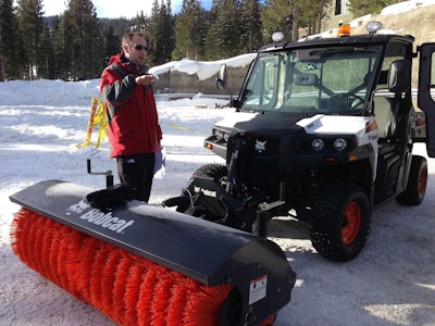 Rob Gilles, marketing manager for landscaping with Bobcat, introduces the new 3650.