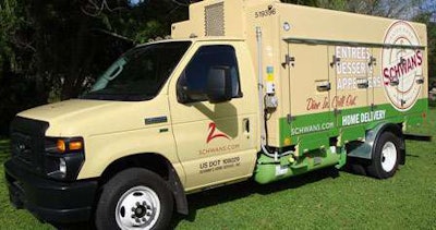 Schwan grocery delivery truck using propane