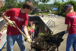 Volunteers from Samaritan’s Purse help tornado victims after the April 27, 2011 tornado that went through Tuscaloosa, Alabama.