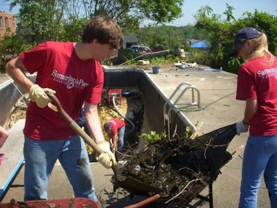 Volunteers from Samaritan’s Purse help tornado victims after the April 27, 2011 tornado that went through Tuscaloosa, Alabama.