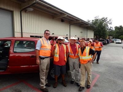 Region 3 (From left to right): ValleyCrest Landscape Companies Regional Safety Manager Ken Kasan, ValleyCrest Landscape Maintenance Lake Buena Vista Branch Gardener and Region 3 Truck Winner Alejandro Velez, ValleyCrest Landscape Maintenance Senior Vice President Gary Tungate, and ValleyCrest Landscape Maintenance Lake Buena Vista Branch Operations Manager Shawn Rommerdahl.