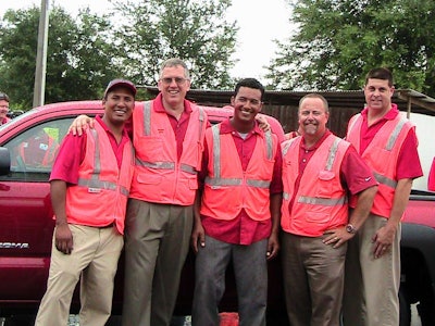 ￼￼Region 4 (From left to right): ValleyCrest Landscape Maintenance North Port Branch Operations Manager Christian Ibarra, ValleyCrest Landscape Companies CEO Roger Zino, ValleyCrest Landscape Maintenance North Port Crew Leader and Region 4 truck winner Irais Hernandez Delfin, ValleyCrest Landscape Companies Regional Safety Manager Bill Scully, and ValleyCrest Landscape Maintenance Englewood Branch Manager Mark Cruzan.