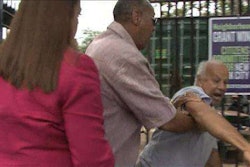 A fight broke out at a news conference by elderly Korean gardeners upset that New York City took control of their park in Flushing, Queens. Credit: The Wall Street Journal