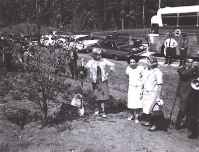 Photo: Muriel Humphrey, wife of Vice President Hubert Humphrey, takes a break for planting a dogwood tree along I-95 in Virginia to talk with Lady Bird Johnson and an unidentified woman. (www.fhwa.dot.gov)