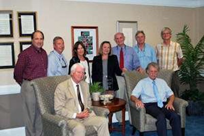 Standing left to right: Jay Smith and David Kaiser – O’Brien Atkins, Nancy Easterling – NC Botanical Gardens, Dot Hinton – SECU, Tom Earnhardt – Exploring North Carolina, James Ward and Matt Gocke – NC Botanical Gardens Seated left to right: David King – SECU Board of Directors, Peter White – NC Botanical Gardens