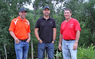 From left to right, Rob Gilles (Segment Application Marketing Manager for Bobcat Company), Rick Kreuter (Beyond the Hunt) and Jay Prier (Contest Winner).