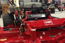 Toro showed off its two new 5000 series models with rear discharge decks at the 2013 GIE+EXPO.