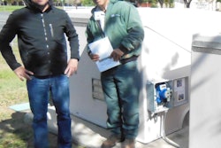 Park manager and Turf Feeding Systems local distributor during fertigation installation.
