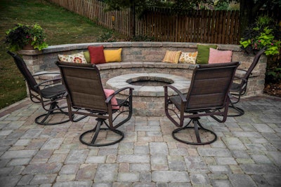 Not only do fire pits and rings provide a warm, well-lit area for clients, but they are also enjoyed by a range of ages, says Jeff Blunkosky, owner of Pittsburgh Stone & Waterscapes. Photo: Pittsburgh Stone & Waterscapes