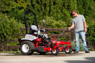 Washing mowers at the end of the day not only helps keep them maintained, but clean equipment can also impress clients on the jobsite.