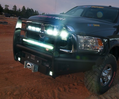 All of the truck’s on/off-road auxiliary lights utilize state-of-the-art LED technology from Rigid Industries.
