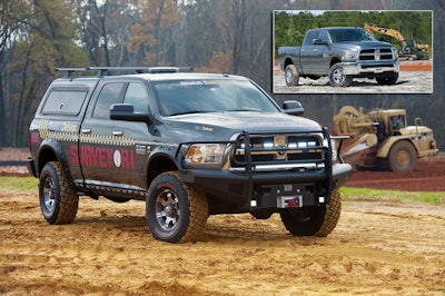 Just a little difference in looks, utility and performance compared to the day we took possession of our 2013 Crew Cab Ram 2500 4Ă—4. Surveyor 1 is ready for fieldwork.
