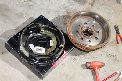 Husky’s electric brake assembly and clean brake drum can help trailer braking power.