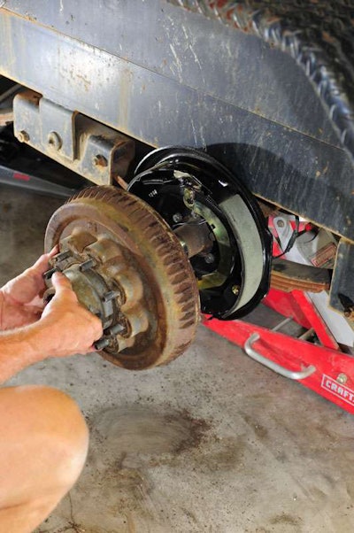 After the hub assembly is back together, slide it back on the axle.