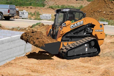 Case TV380 with full bucket