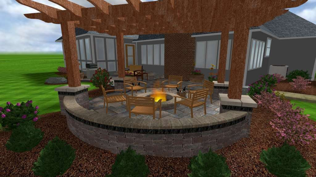 landscape 3d design software pergola fire pit grill