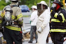 The rig, traveling from Florida to Maine, carried 460 crated hives.