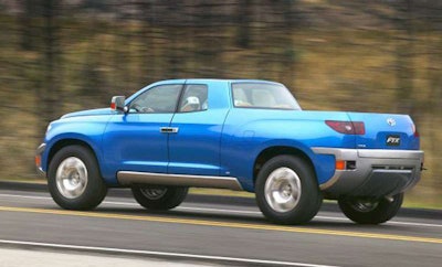 The 2004 Toyota FTX pickup gave insight to the future Tundra. Developed by Toyota's North American-based research and design center, it was a body-on-frame that had suicide doors, bumpers with integrated tow hooks, special hideaway carabiner-type tie-down