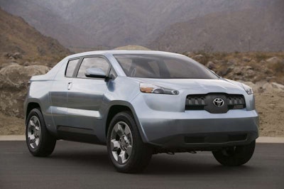 Toyota's A-Bat compact pickup concept was debuted at the 2008 Detroit Auto Show. Its unibody design provided car-like handling while its trapezoidal profile set it apart from anything else around. In addition, its lightweight package coupled with Toyota’s