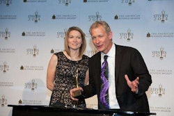Cub Cadet Director of Marketing Jeff Salamon and Senior Marketing Communications Manager Emily Sword accepting the Gold Stevie Award, the highest honor at the prestigious American Business Awards on June 13.