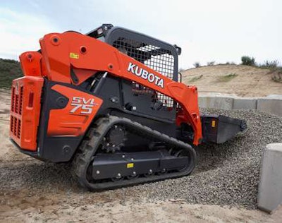 The Kubota SVL75 led new financed construction equipment sales in April.