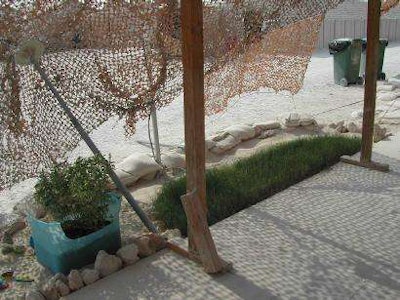 Soliders cared for this plot of grass at Al Udeid Air Base in Doha, Qatar. Photo: Snopes