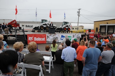 Bobcat Company And Doosan North America President Rich Goldsbury Addresses The Crowd At The Bobcat Company Millionth Loader Celebration