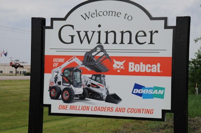 Bobcat Company And The City Of Gwinner, North Dakota Dedicated Three Signs At Entrances To Town; They Signify That Gwinner Is Home To “one Million Bobcat Loaders And Counting