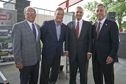 Left to right: Mayor Gene Winstead (Bloomington); Jeff Appelquist, author of Toro’s recently released centennial book, Legacy of Excellence; Governor Mark Dayton (Minnesota); and Michael J. Hoffman, Toro’s chairman and CEO Photo: The Toro Company