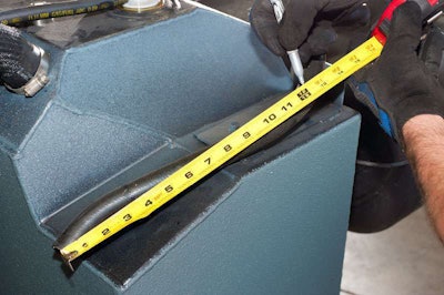 Step 12 Trim Fuel Lines: Install Supplied Tfi Steel Straps, Cut The Oem Fuel And Vent Hoses To Correct Length And Install On New Tank