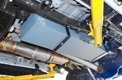 Step 15 After Transfer Flow Tank: Transfer Flow’s 50 Gallon Replacement Tank Fits Nicely Under This 2011 F 250, And Doesn’t Pose Any Issues With Ground Clearance