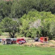 The scene near a bank of the Animas River where a contractor was killed after his skid steer toppled into the river. Credit: Shaun Stanley/Durango Herald