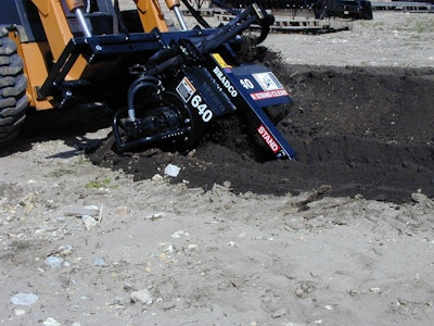 A 60- to 65-degree trencher angle is recommended for general trenching.