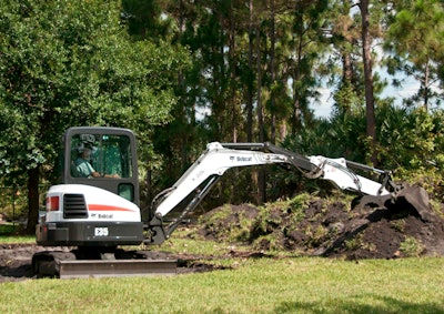Bobcat E35 excavator digging