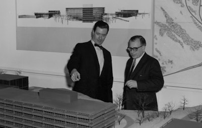 The American Industrialist William Hewitt (left) And Finnish Architect Eero Saarinen