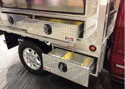 The Drawer Flatbed Top Sider From Unique Truck Accessories Is Built From 100 Brite Diamond Tread Aluminum And Have Drawers That Glide On Ball Bearing Slides And Secure With Strattec Locking Cylinders