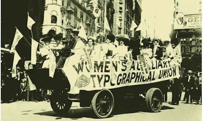 Here, the Women’s Auxiliary Typographical Union takes part in a Labor Day parade (undated). Photo: U.S. Department of Labor