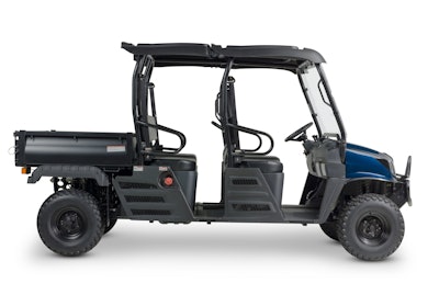 Boost productivity on the jobsite with Cushman’s 1600XD4 utility vehicle, which seats up to four crewmembers comfortably. Standard with two rows of bench seating, the 1600XD4 has a 1,325-pound payload capacity and can tow up to 1,300 pounds from its rear