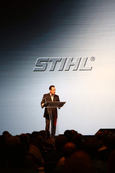 Christian Koestler, Vice President Of Operations Of Stihl, Speaks At The Stihl National Sales Meeting