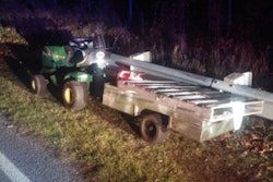 Here’s the mower and trailer the intoxicated man was operating.