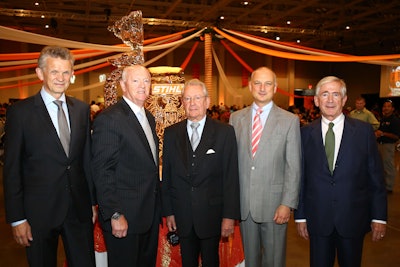 From left to right: Dr. Bertram Kandziora, Fred Whyte, Hans Peter Stihl, Dr. Nikolas Stihl, Dr. Rüdiger Stihl