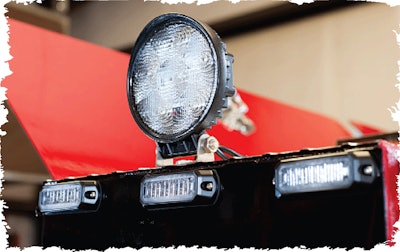 Properly placed LED flood/work lights and warning strobes are essentials on a well-equipped service body.