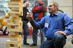 New England Grows trade show attendees stopped by the RISE booth to play Jenga and talk with RISE staff about pesticide and fertilizer issues, and the importance of grassroots engagement in advocacy efforts.