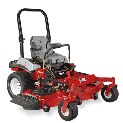 red exmark lazer z x-series riding zero turn lawn mower